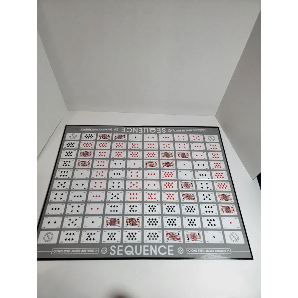 Sequence Classic Board Game Goliath Complete Board Cards & Chips Missing 1 Green